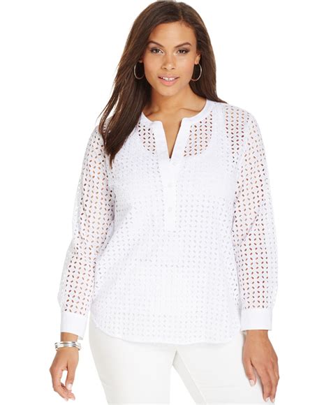 michael michael kors long sleeve white|Michael Kors tops for women.